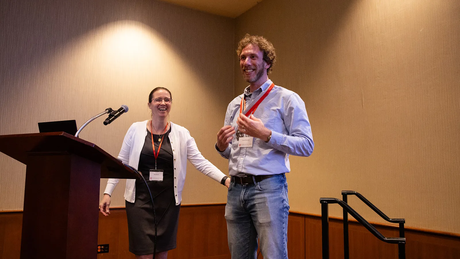 David Sivakoff being presented with a silver medal