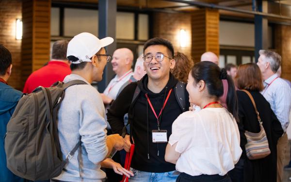 Students laughing and talking