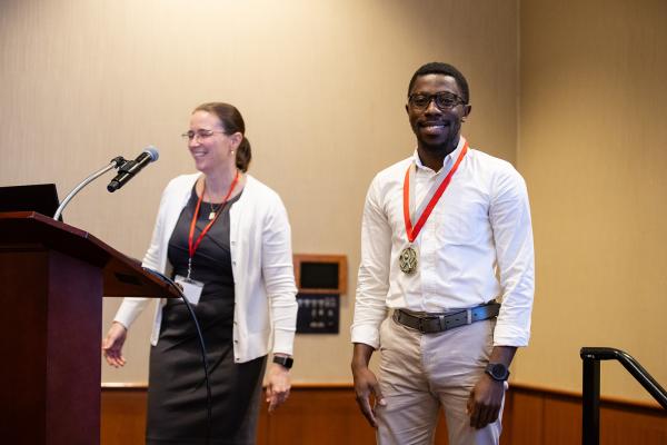 Seth Adarkwah Yiadom being presented with a gold medal