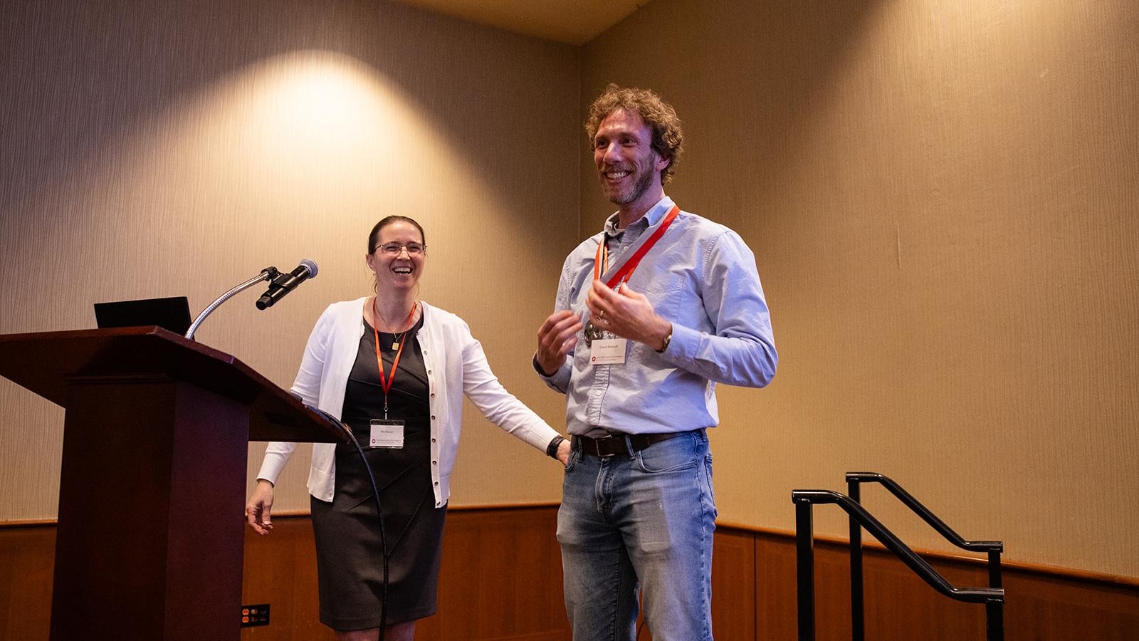 David Sivakoff being presented with a silver medal